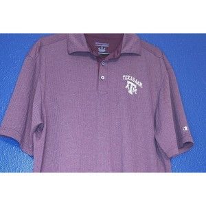 Men's Texas A&M Polo Shirt, Short Sleeve, Aggies, Maroon, Size XL, Champion